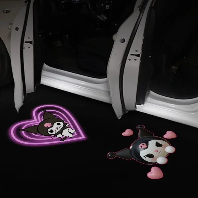 Kawaii Car Projector Lamp Hello Kitty Cartoon Hd Welcome Lamp Laser Wireless - £18.30 GBP