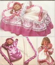 Vintage 14&quot; Hand Puppet Baby Doll Blanket Basket Liner Sew Pattern - £11.00 GBP
