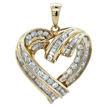 10k Yellow Gold Diamond Heart Pendant 3.9g - $92,591.15 MXN