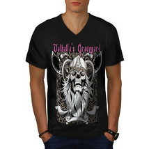 Valhalla Graveyard Shirt Monster Skull Men V-Neck T-shirt - £10.21 GBP