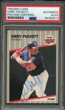 1989 Fleer #124 Kirby Puckett Signed Card Psa Slabbed Auto Twins - £391.56 GBP