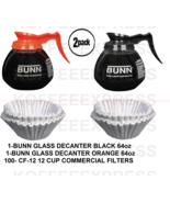 BUNN Coffee Pots 1 reg 1 decaf 12 Cup 64oz Commercial &amp; 100 FREE CF12 FI... - £35.26 GBP