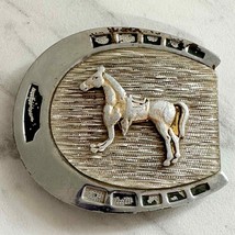 Vintage Horseshoe and Horse Western Equestrian Belt Buckle Made in Japan - £13.32 GBP