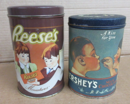 Lot of 2 Vintage Hershey Foods Empty Tins 1980s - £36.32 GBP