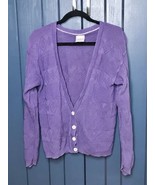 Vintage Alberoy Deep V-Neck Cardigan Sweater Fits M L XL 80s 90s USA Made - £17.90 GBP