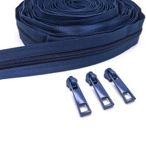 #5 Navy Blue Zipper Tape Zippers By The Yard 10 Yard Zippers For The Sew... - £30.53 GBP