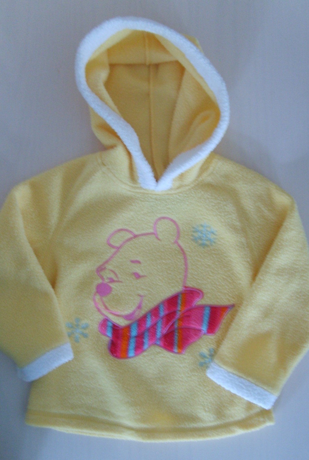 Disney Baby Winnie the Pooh Yellow Pink Sweater Hoody Girls Size 24M Fall Winter - $9.29