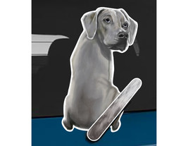 Weimaraner dog rear window wiper wagging tail sticker - $12.99