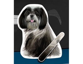 Shih tzu dog rear window wiper wagging tail sticker - £10.38 GBP