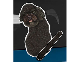 Portuguese Water Dog rear window wiper wagging tail sticker - $15.99
