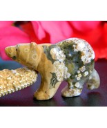Bear Cub Brooch Pin Natural Stone Jasper Hand Carved Figural Animal  - £15.91 GBP