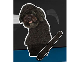 Portuguese Water Dog rear window wiper wagging tail sticker - $12.99