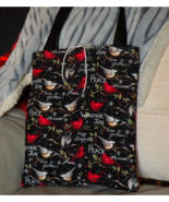 Winter Birds Tote Bag Handcrafted Reversible One of a kind! - $45.00
