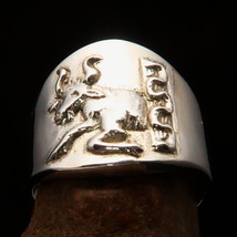 Ancient Star Sign Taurus Bull Mens Zodiac Pinky Ring - shiny Sterling Si... - $66.00
