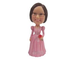 Custom Bobblehead Cute Flower Girl Wearing Charming Gown - Wedding &amp; Couples Flo - $89.00