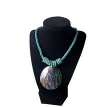 Lee Sands Pāua Abalone Shell Turquoise Blue Bead Necklace 17.5&quot; - £13.81 GBP