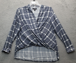 Atmosphere Surplice Wrap Top Womens 6 Multi Plaid Casual Long Sleeve Pul... - £15.21 GBP