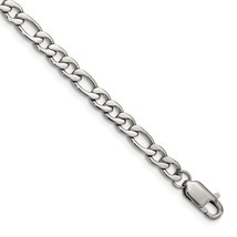 MJ Stainless Steel Polished 9 inch Figaro Bracelet - $69.00
