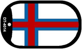 Faroe Islands Flag Scroll Metal Novelty Dog Tag Necklace DT-4014 - £12.74 GBP