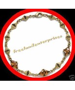 Anklet Burnished Brass Chain Beaded Anklet CaramelColor - $20.30 CAD
