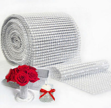 10Y Diamond Rhinestone Ribbon Mesh Wrap Wedding Party Floral Decoration Supplies - $18.75