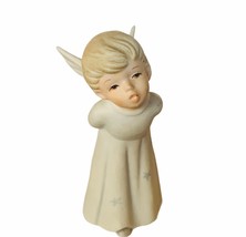 Angel Figurine Christmas decor gift porcelain vtg Lefton Japan 1984 Christopher - £19.51 GBP
