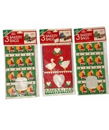 Vintage Jeanmarie Christmas Bakery Gift Lot Of 3 Holiday Bags 1988 New O... - €12,88 EUR