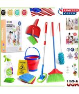 12-Piece Kids Cleaning Set - Fun Toy Broom, Mop &amp; Duster for Imaginative... - $884.69 MXN