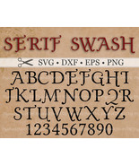 SERIF SWASH Monogram Svg Font, Dxf, Eps, Png, Svg, Digital Download SVG ... - £2.35 GBP