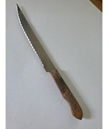 Steak Knife Stainless Serrated 4.88&quot; Blade Wood Handle 8.5&quot; Long - $11.16