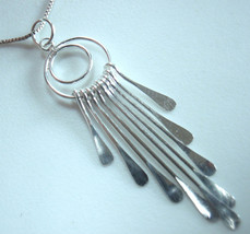 Multi Tassels Dangle Necklace 925 Sterling Silver - £10.76 GBP