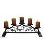 Wrought Iron Fireplace Pillar Candle Holder Pinecone Pattern Holds 5 Hearth - $84.66