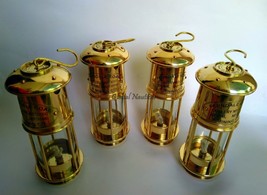Lots of 4 Nautical Brass oil lamps Handmade Working Lantern Kerosene - £125.56 GBP