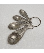 Set Of 4 Silver Tone Metal Fish Measuring Spoons 1/4 Tsp, 1/2 Tsp, 1 Tsp... - $40.56 CAD
