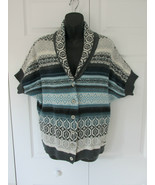 TOMMY HILFIGER Short Sleeve Dolman Cardigan Sweater Nordic Med Shawl Col... - £31.38 GBP