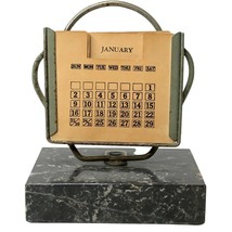 Vintage Art Deco Perpetual Desk Calendar Marble Base 20s 30s Display or ... - £38.80 GBP