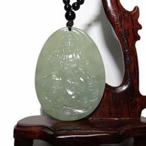 2.1&quot; China Certified Nature Hetian Nephrite Jade Blessing Kwan-yin and Elephant  - £44.81 GBP