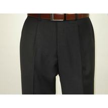 Men's MANTONI Pleated Pants 100% Wool Super 140's Classic Fit  46306-3 Charcoal image 7