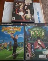 Ps2 Games LOT of 3 Swing Away Golf, High Roller Casino, Poker Tested  - £6.36 GBP