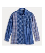 juniors&#39; Rewind oversized mixed plaid flannel button front shirt Size Large - $24.89 CAD