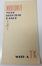 TK Range Vev Heating Unit Sales Brochure 1940 Art Deco Fonts - £14.92 GBP