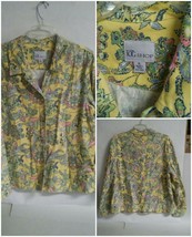 Womens the TOG Shop XL Floral Yellow Long Sleeve Button Front Heacy Shirt - £15.97 GBP