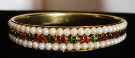 Vintage Indian Brass Gold Bangle Bracelet  2.6 Woman Ethnic Boho Tribal Preowned - £12.41 GBP