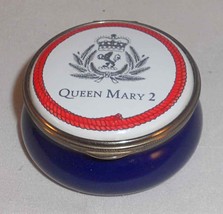 2004 Staffordshire Enamels Round Box Queen Mary 2 Ocean Liner Made in England - £48.25 GBP