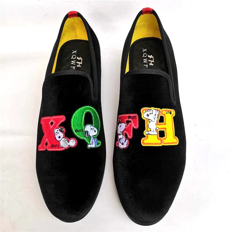 Red Suede Men Loafers English Letters Moccasins Men&#39;s Dress Shoes Weddin... - $93.00
