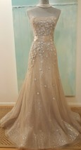 $5,000 LIANCARLO STUNNING SILK TULLE BEAD BLUSH SILVER RUNW BALL GOWN 6 - £1,354.18 GBP