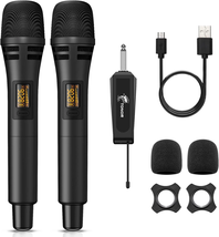 Wireless Microphones,  UHF Dual Karaoke Microphone System, Microfonos In... - £46.65 GBP