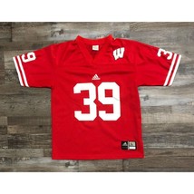 Adidas Wisconsin Badgers Youth Large #39 Sewn Football Jersey Red - £15.59 GBP