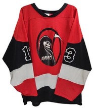Vintage Athletic Knit AK Ammo Grim Reaper Hockey Jersey Adult XL #13 Red... - $48.76 CAD