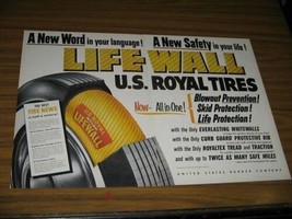 1953 Print Ad US Royal Lifewall Tires United States Rubber Company - £10.24 GBP